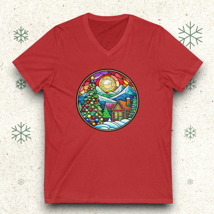 Unisex Jersey Short Sleeve V-Neck Tee - Christmas Home