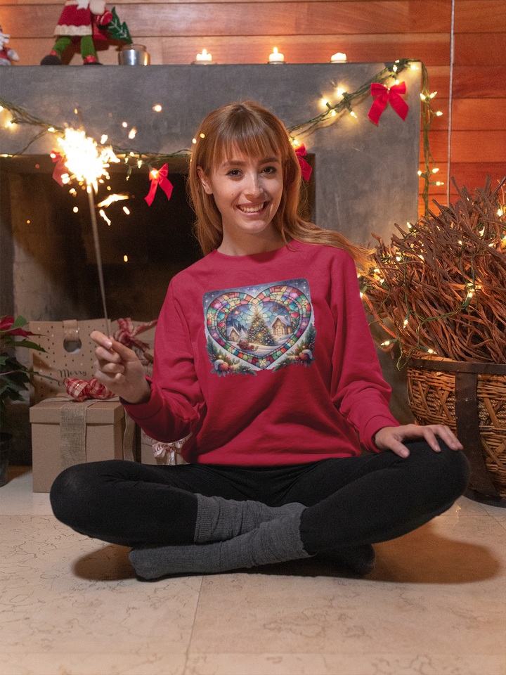 Unisex Heavy Blend™ Crewneck Sweatshirt - Christmas Tree Heart