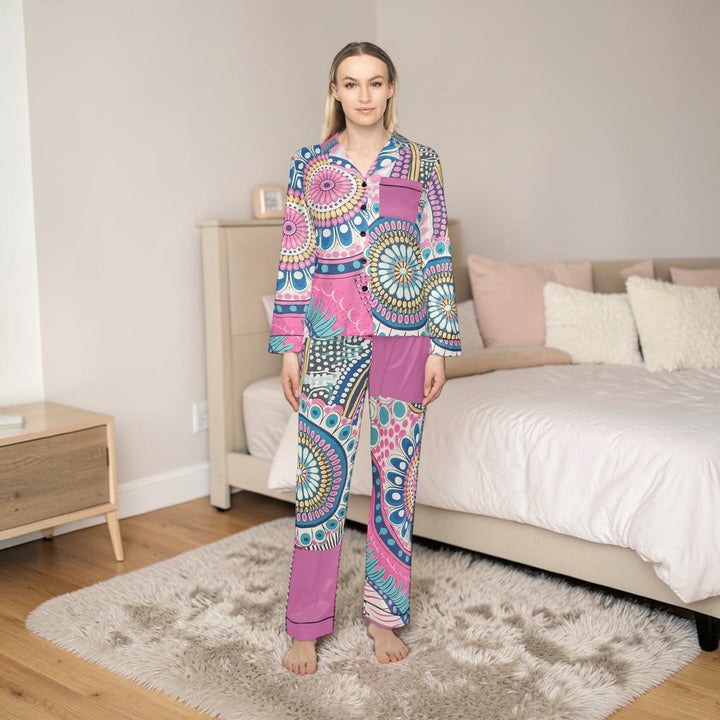 Women's Satin Pajamas — Luxe All-Over Print Sleepwear