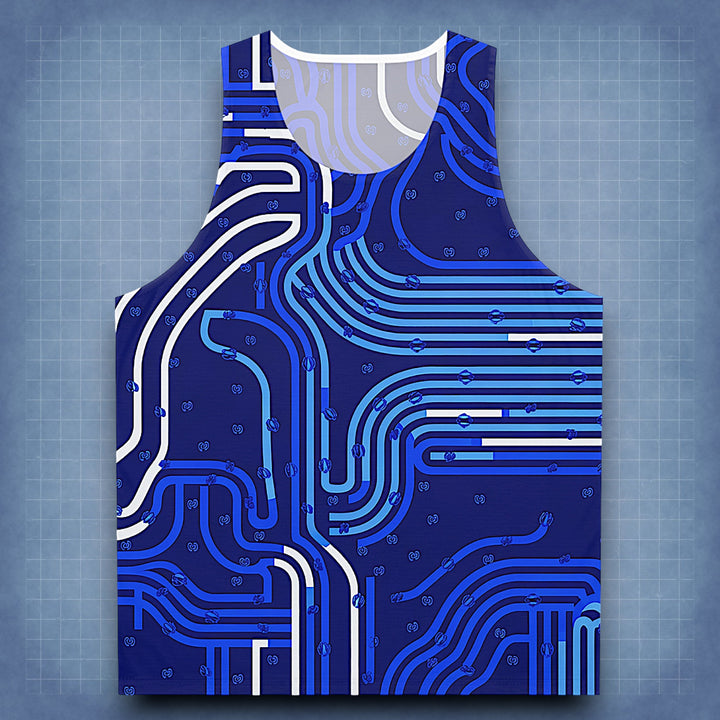 Circuit Board Design Unisex Tank Top - Stylish Tech-Inspired Summer Wear