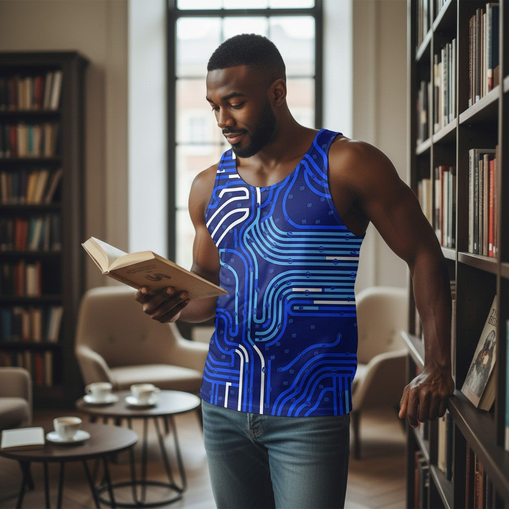 Circuit Board Design Unisex Tank Top - Stylish Tech-Inspired Summer Wear