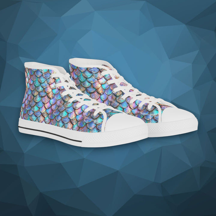Men's High Top Sneakers - Pearl Mer Scales
