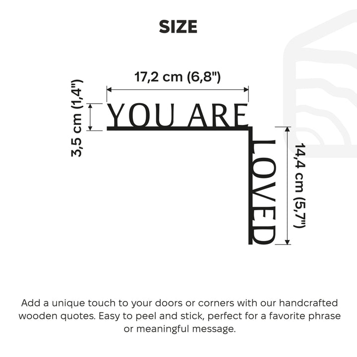 You Are Loved Wooden Corner Quote Sign | Inspirational Wood Décor