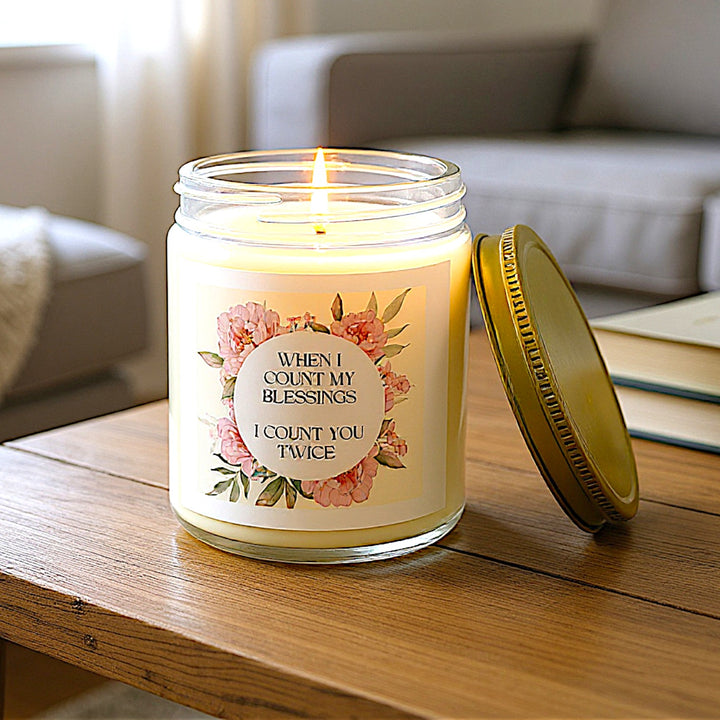 Scented Coconut Apricot Candles (4oz, 9oz) - Count You Twice