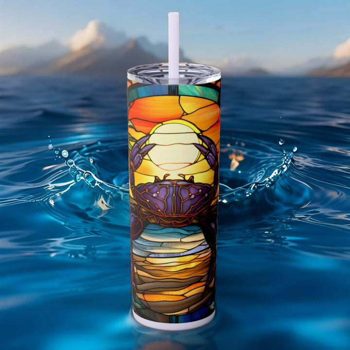 Skinny Tumbler with Straw, 20oz - Crabby