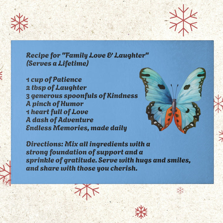 Glass Cutting Board - Recipe for Family Love