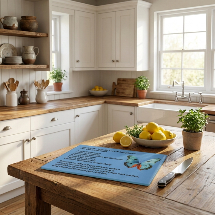 Glass Cutting Board - Recipe for Family Love