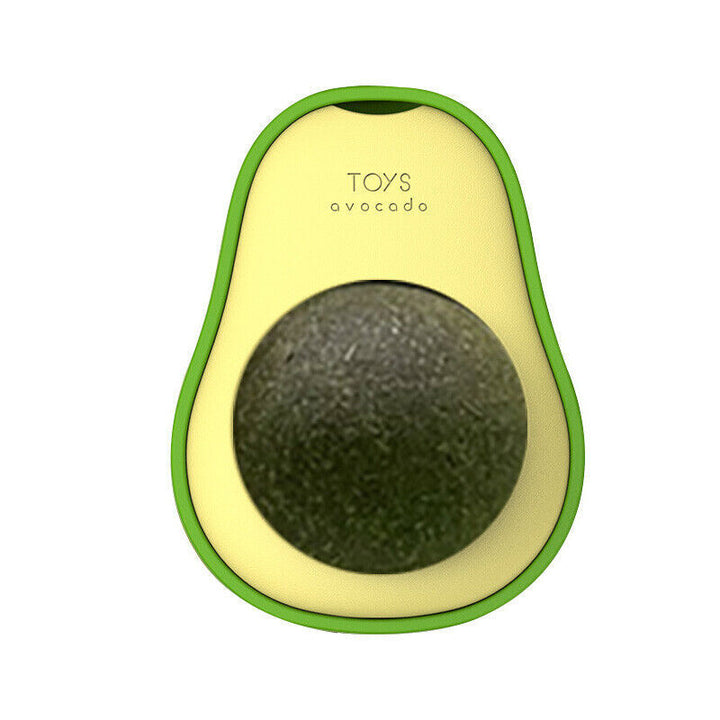 Cute Avocado Catnip and Silvervine Teeth-Cleaning Ball for Cats