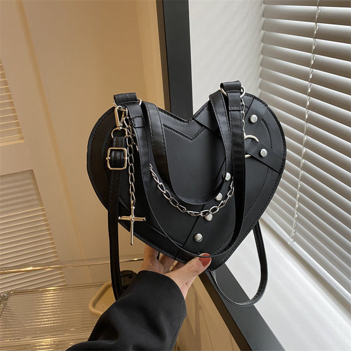 Korean-Style Heart-Shaped Crossbody Bag