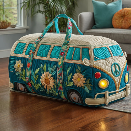 Quilted Embroidered Weekender Tote and Fitness Bag