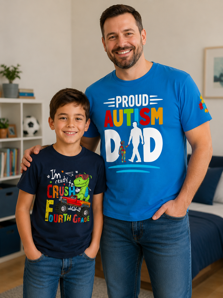 Proud Autism Dad T-Shirt | Supportive Father Awareness Tee