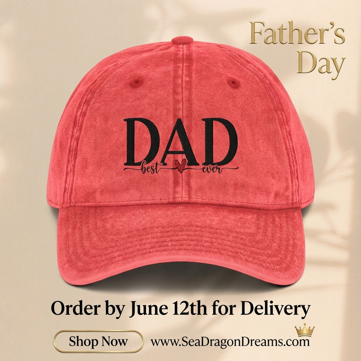 Best Dad Ever Vintage Cap (Embroidery)