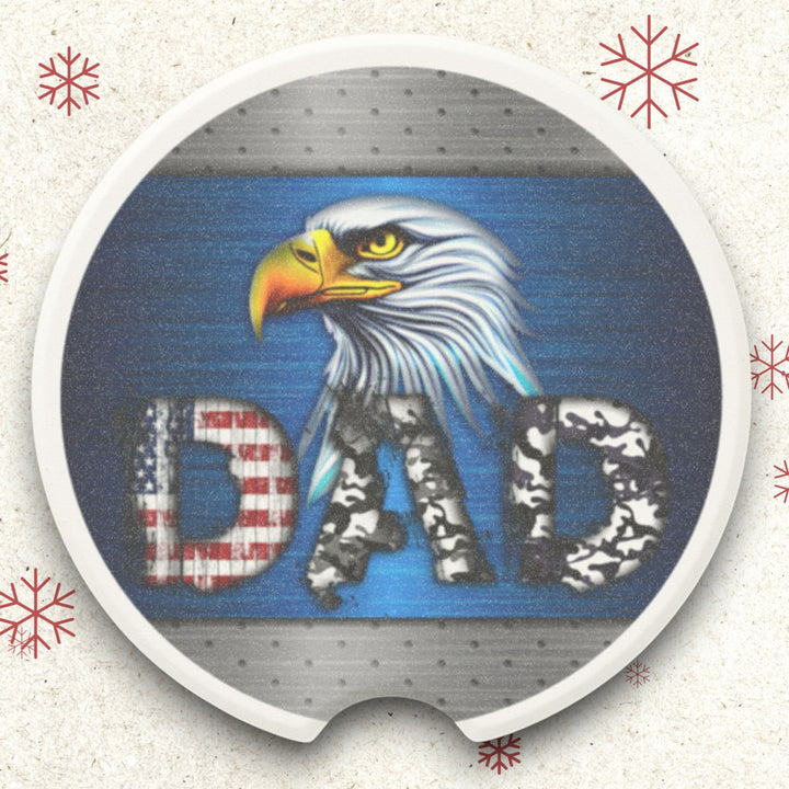Patriotic American Dad – Soapstone Car Coaster