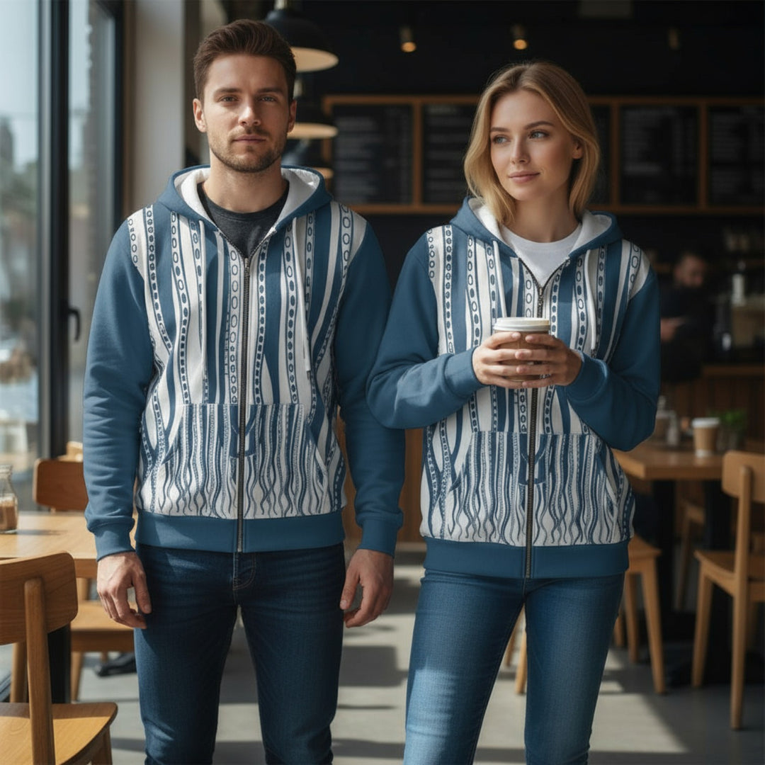 Downward Octopus Zip Hoodie