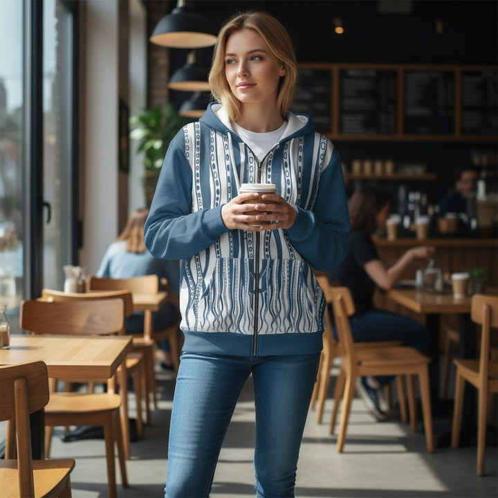 Downward Octopus Zip Hoodie