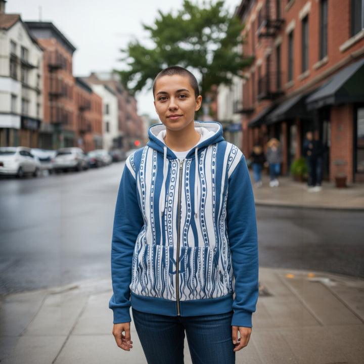 Downward Octopus Zip Hoodie