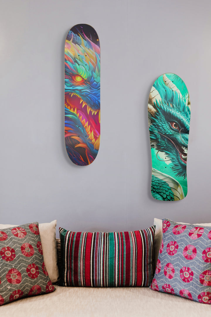 Custom Skateboard - Green Dragon