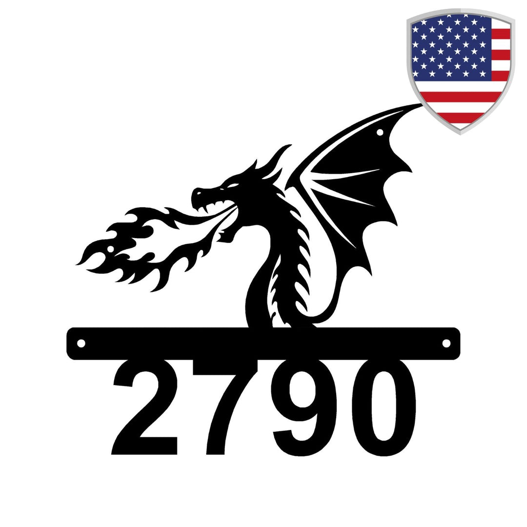 Personalized Dragon Head Address Sign | Custom Metal House Number