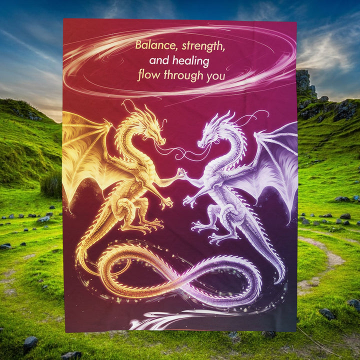 Enchanting Dragon Velveteen Plush Blanket - Balance, Strength, Healing
