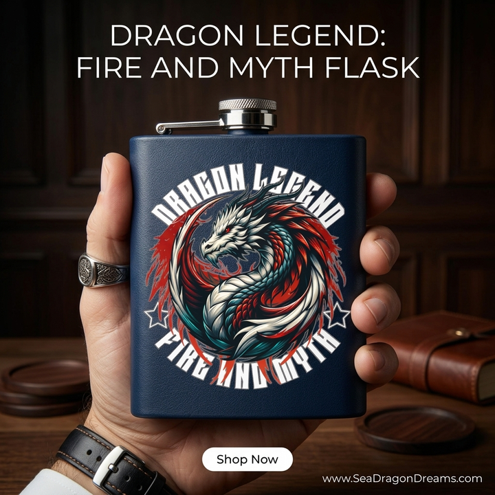 Dragon Stainless Steel Flask 6oz – Gift for Adventurers