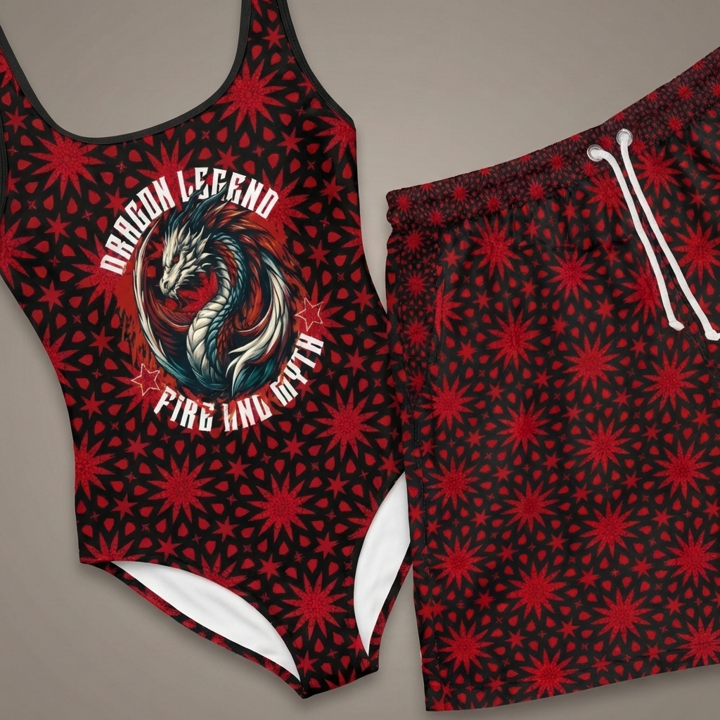 Dragon Legend Women's Classic One-Piece Swimsuit | Bold Swimwear for Beach Lovers