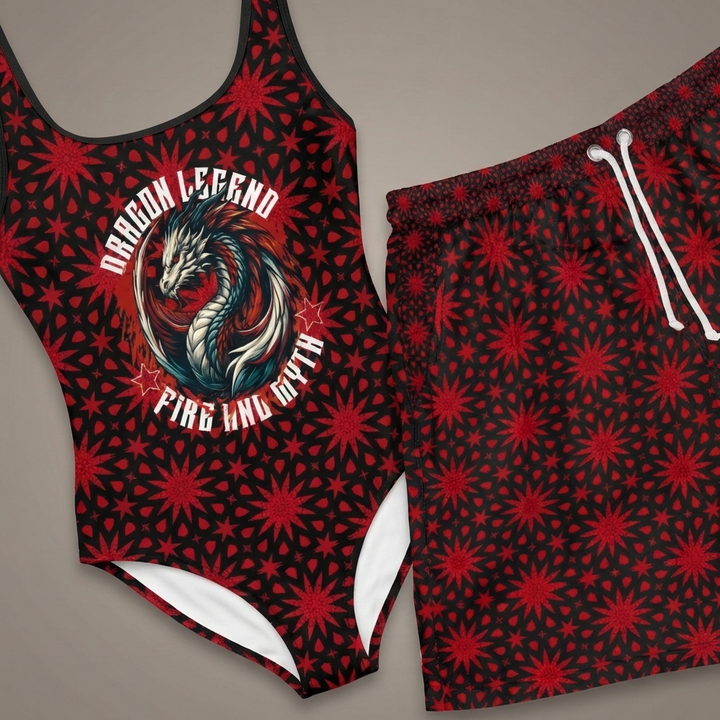 Dragon Legend Women's Classic One-Piece Swimsuit | Bold Swimwear for Beach Lovers
