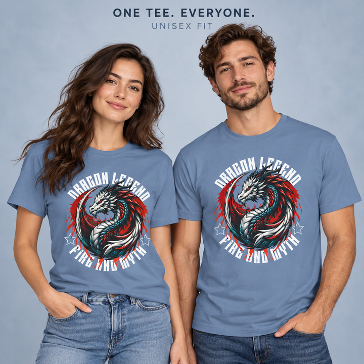 Unisex Jersey Short Sleeve Tee - Dragon Legend Fire and Myth
