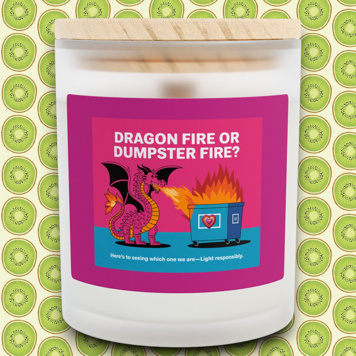 Frosted Glass Candle - Dragon Fire or Dumpster Fire