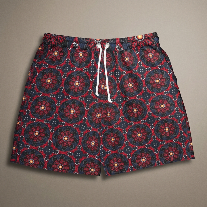 Unisex Swim Shorts for Beach Vibes - Dragon Rider Pattern