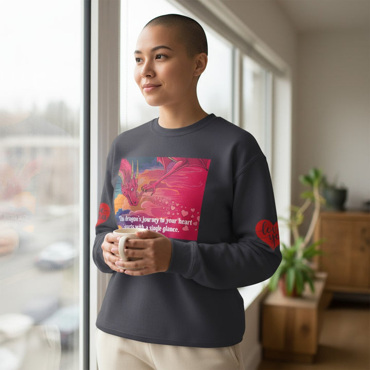 Unisex Lightweight Crewneck Sweatshirt - Journey to a Dragon's Heart