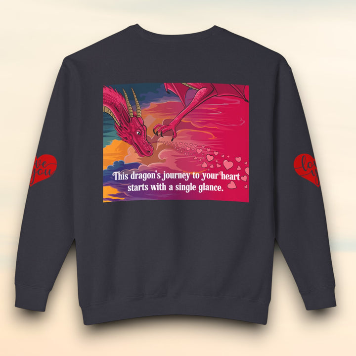 Unisex Lightweight Crewneck Sweatshirt - Journey to a Dragon's Heart