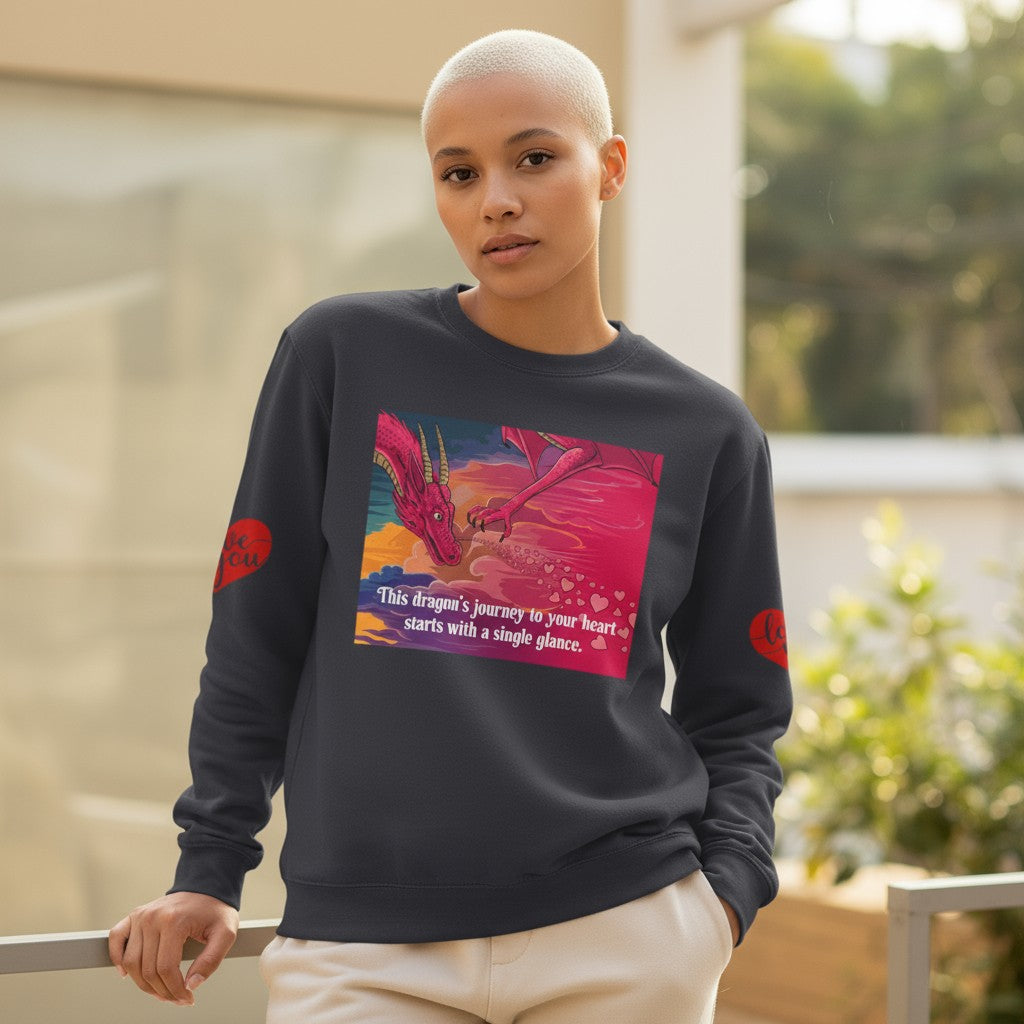 Unisex Lightweight Crewneck Sweatshirt - Journey to a Dragon's Heart
