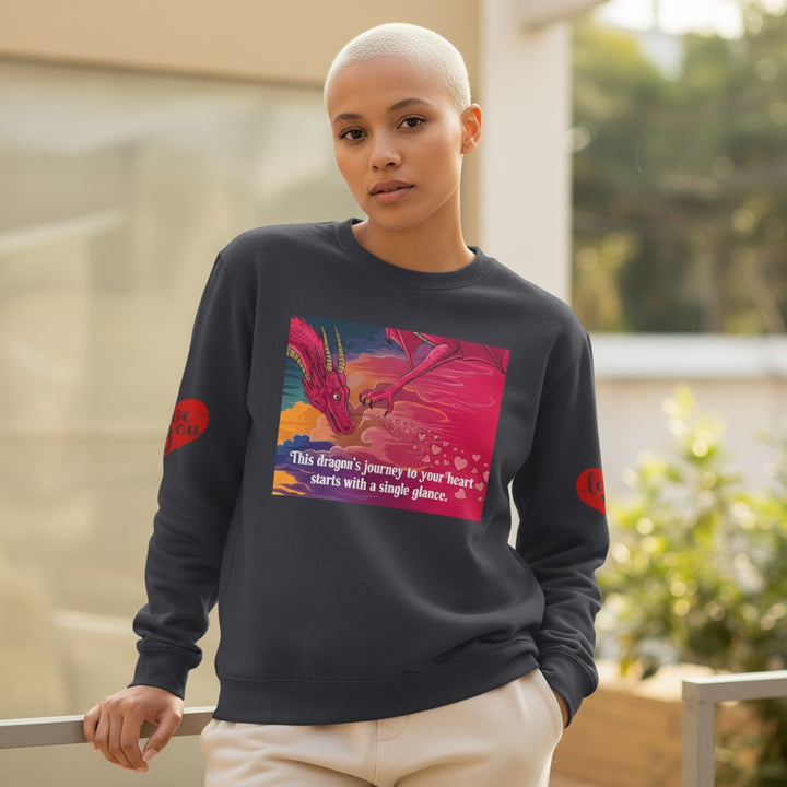 Unisex Lightweight Crewneck Sweatshirt - Journey to a Dragon's Heart