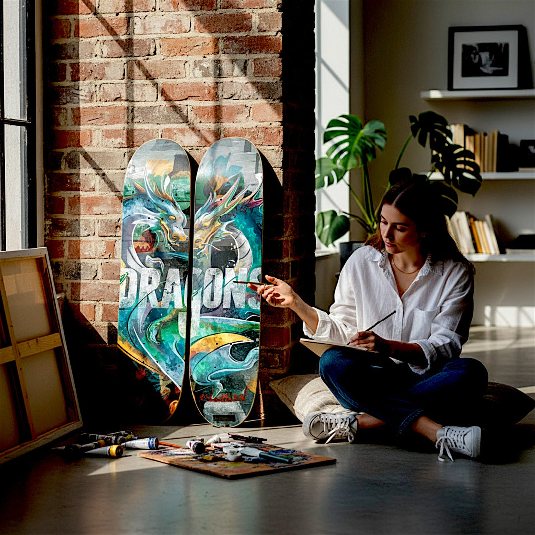 2 Skateboard Series Art - Dragons