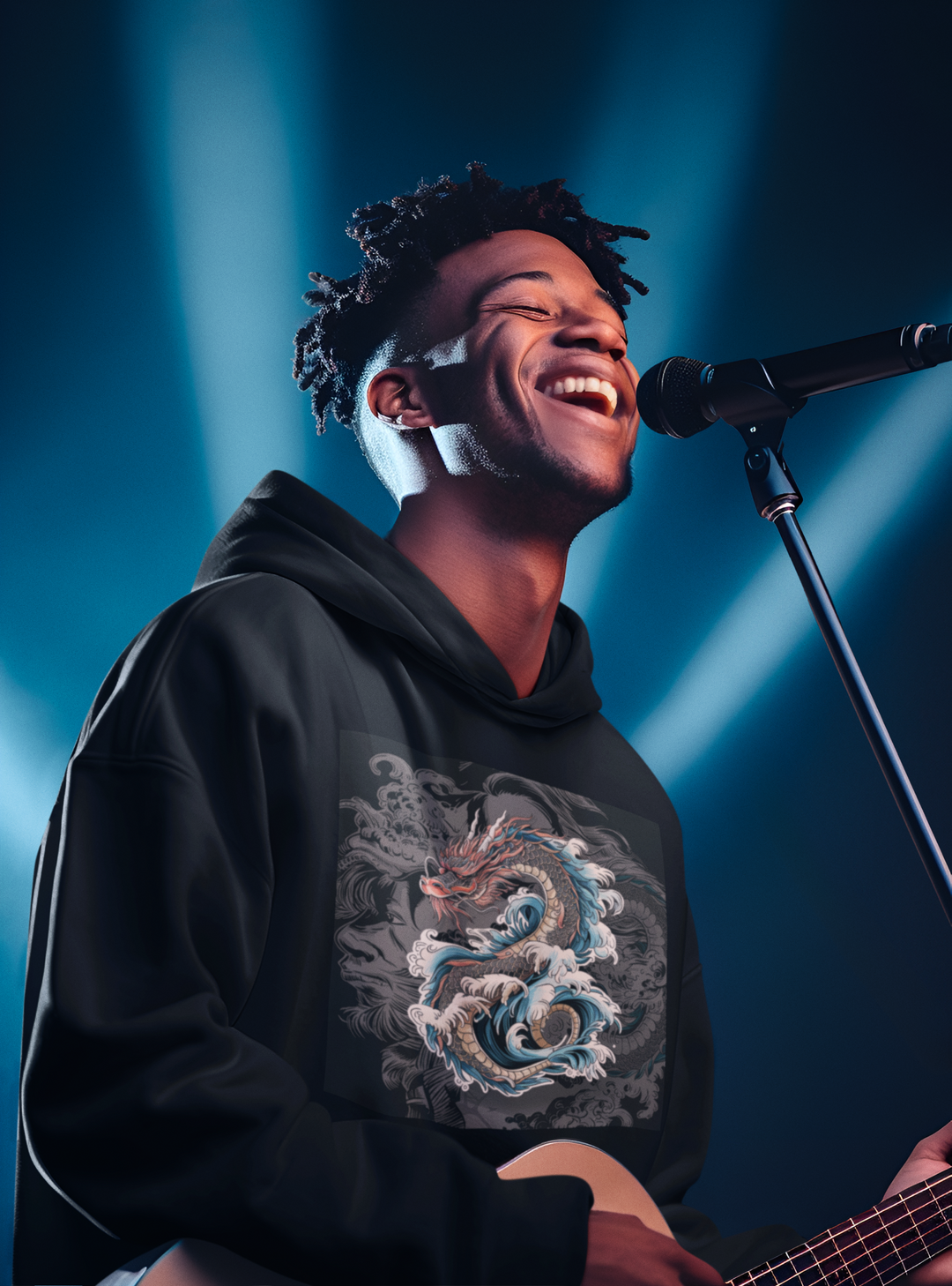 Dragon Wave Zip Hoodie - Unisex Heavy Blend Zip Up