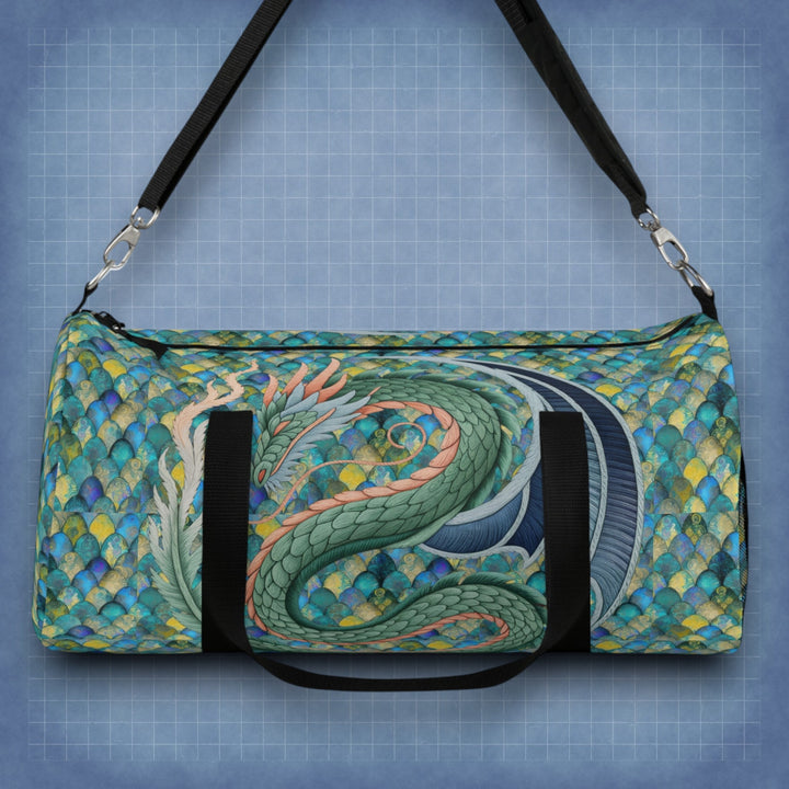 Dragon Design Mermaid Scale Duffel Bag – Travel, Gym, Sports & Weekend Tote Gift