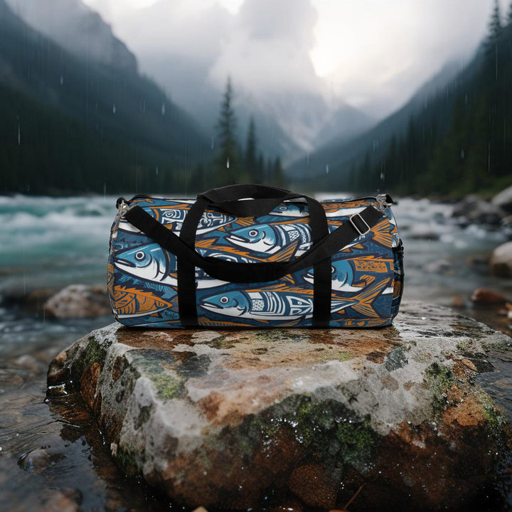 Duffel Bag - Fish Tribal Blue
