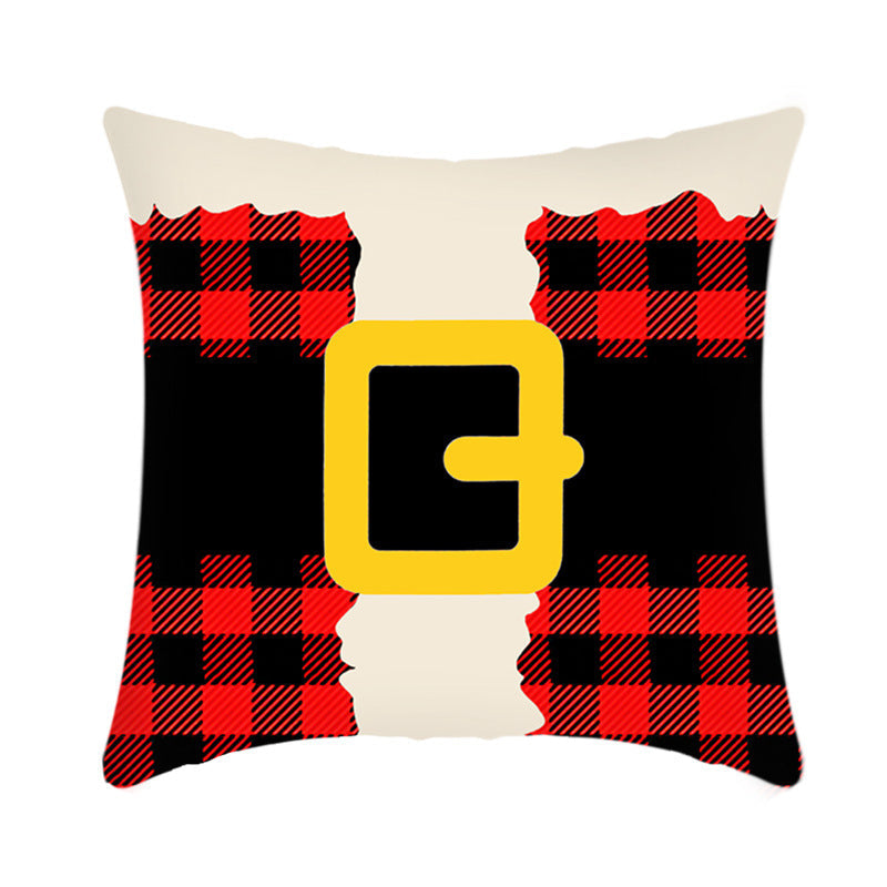 Merry Christmas Elk and Santa Plush Cushion Cover