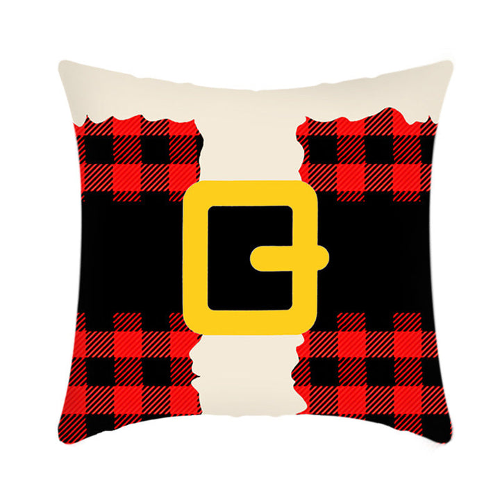 Merry Christmas Elk and Santa Plush Cushion Cover