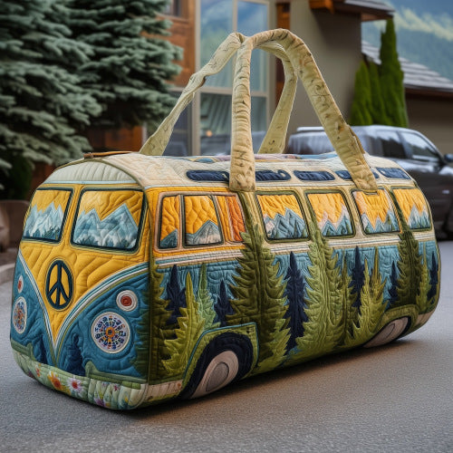 Quilted Embroidered Weekender Tote and Fitness Bag