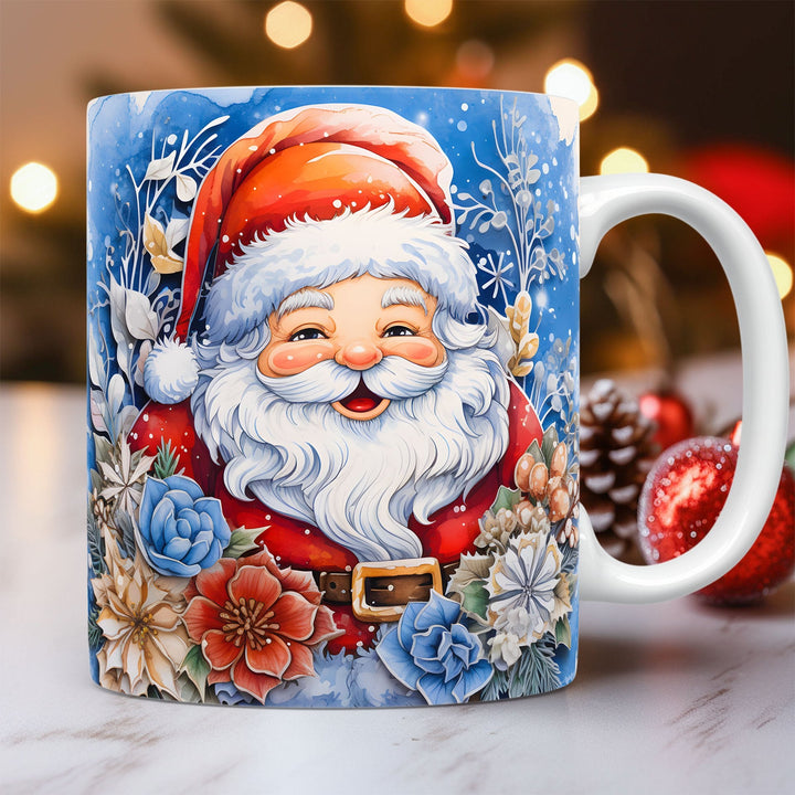 3D Christmas Ceramic Mug – Santa and Snowman Designs