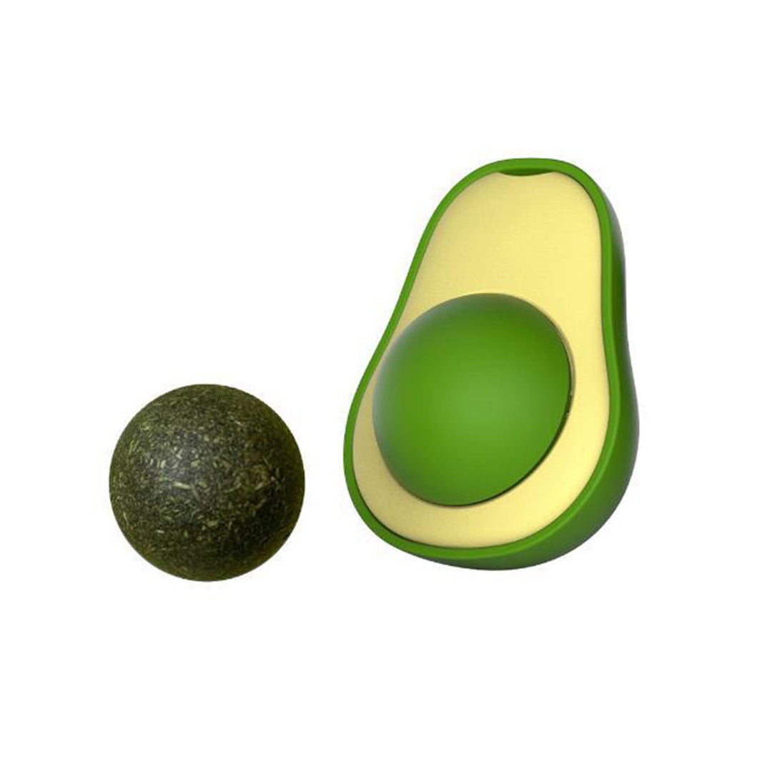 Cute Avocado Catnip and Silvervine Teeth-Cleaning Ball for Cats