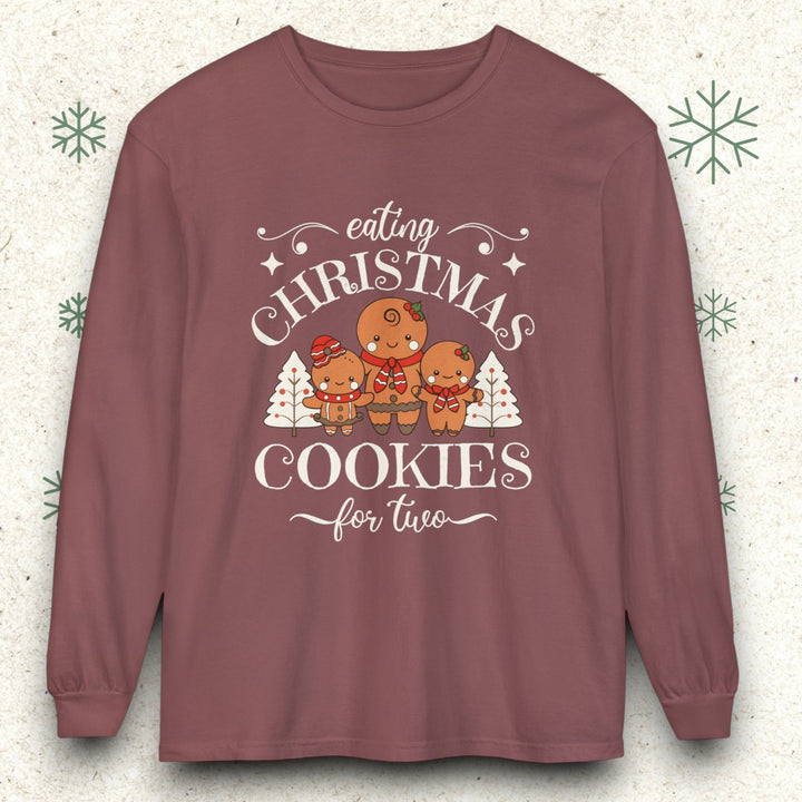Eating Christmas Cookies For Two - Garment-dyed Long Sleeve T-Shirt