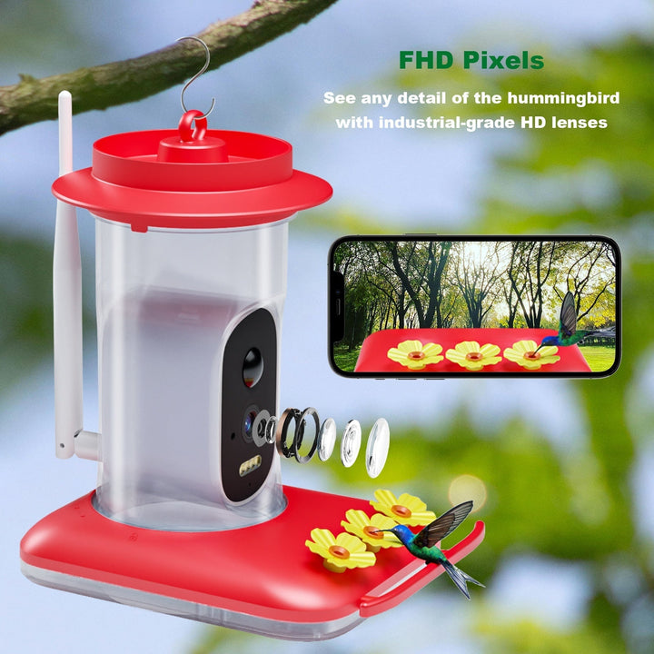 Smart 5MP HD Hummingbird Water Feeder with Camera