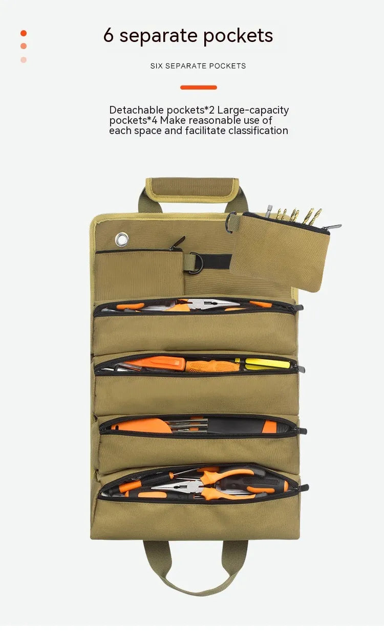 Roll-Up Tool Storage Bag – Portable Organizer Pouch