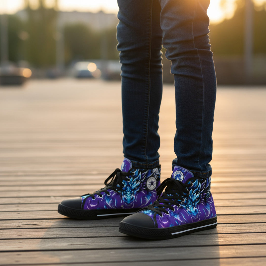 Women's High Top Sneakers - Electric Dragon