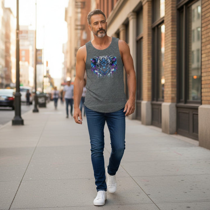 Women's Flowy Scoop Muscle Tank - Blue Electric Dragon