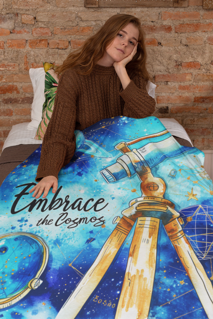 Velveteen Plush Blanket - Embrace the Cosmos