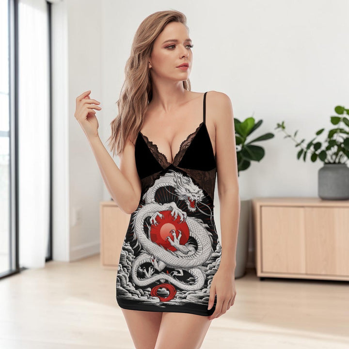 Emperor Dragon Women’s Lace Cami Dress With Straps