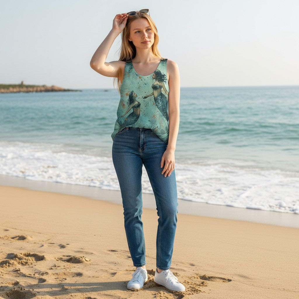 Enchanting Mermaid Tank Top - Ocean-Inspired Summer Apparel